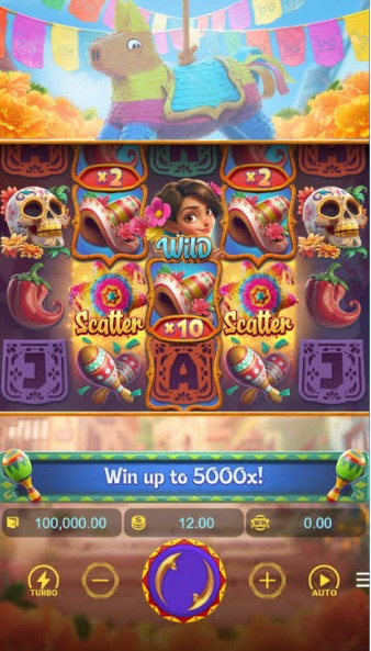 Pinata Wins mobile — Gold Framed Symbols on reels 2–4